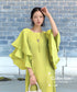 Lotus Sleeve Pleated Dress